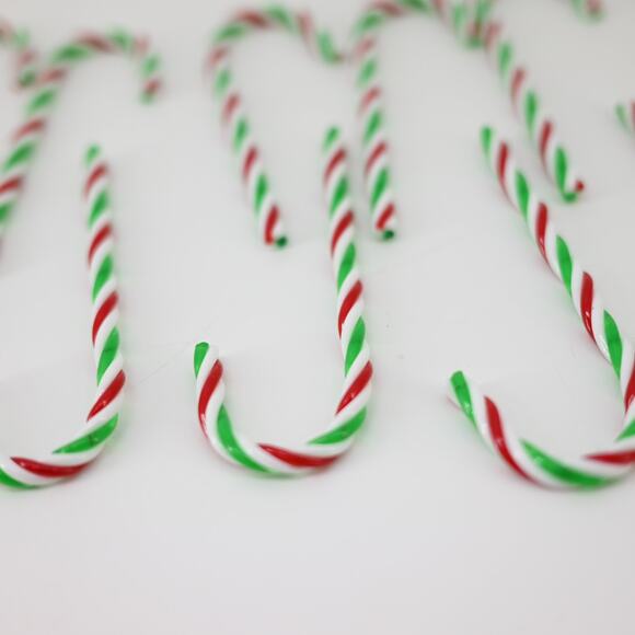 Christmas Ornaments Candy Cane Striped Green Red White - Picture 5 of 9